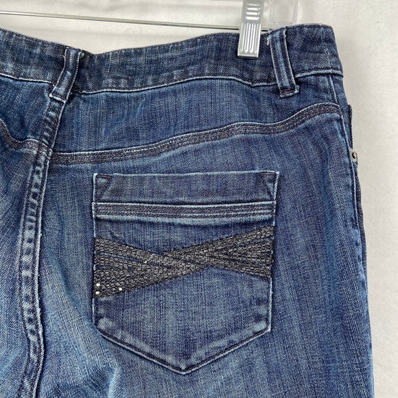 Chico's Platinum Jeans Ultimate Fit Slim Leg Stretch Denim Blue US Size 8 - Picture 9 of 13